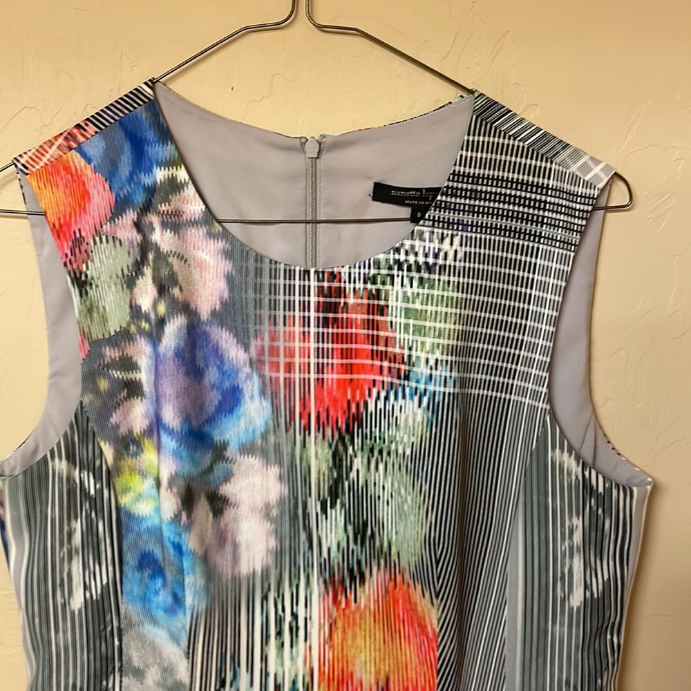 Nanette Lepore Abstract Floral Watercolor Sheath Dress 8 - Picture 4 of 6